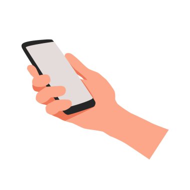 Siyah akıllı telefonu boş ekran ile tutarken