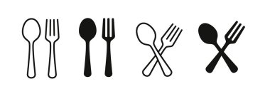 Kaşık ve çatal. Aşçılık logosu