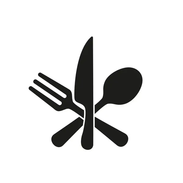 Łyżka Widelec Nóż Logo Gotowania — Wektor stockowy