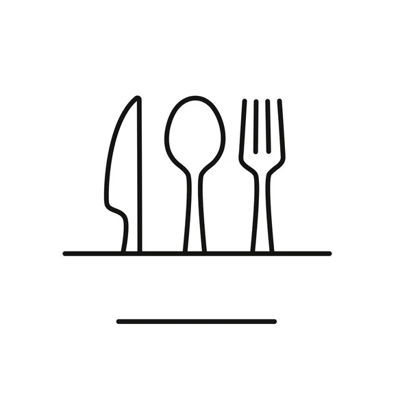 Colher Garfo Linha Faca Logotipo Cozinha Logotipo Restaurante —  Vetores de Stock
