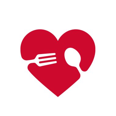 Kaşık, çatal, kalp şeklinde bıçak.