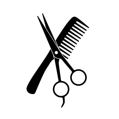 Makas ve tarak ile kuaför salonu