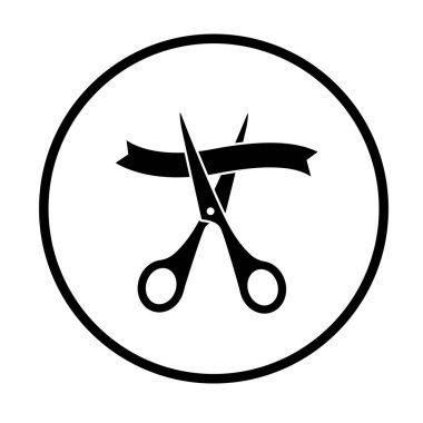 Makas kesme kurdelesi. Büyük açılış, açılış sembolü seti