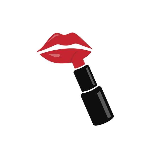 Peindre Les Lèvres Avec Rouge Lèvres — Image vectorielle