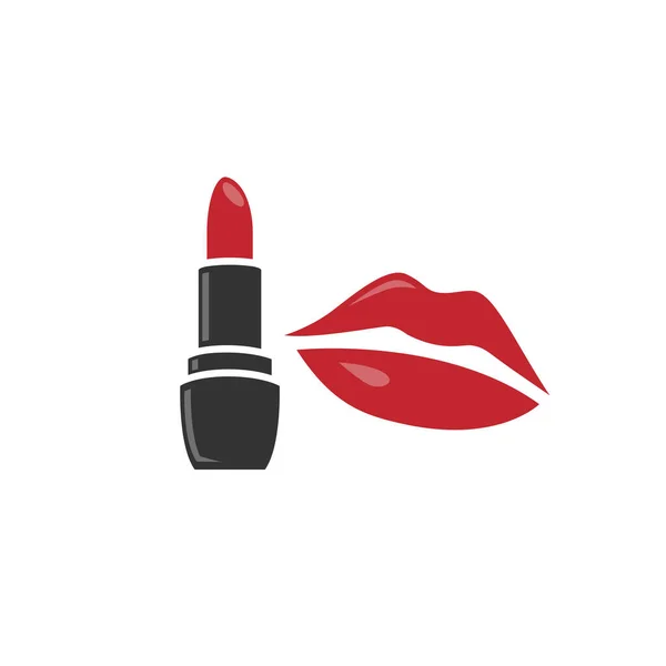 Illustration Vectorielle Rouge Lèvres Lèvres Avec Rouge Lèvres — Image vectorielle