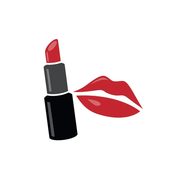 Lippenstift Vektorillustration Lippen Mit Lippenstift — Stockvektor