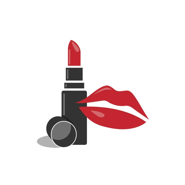 Lipstick Vector Illustratie Lippen Met Lippenstift — Stockvector