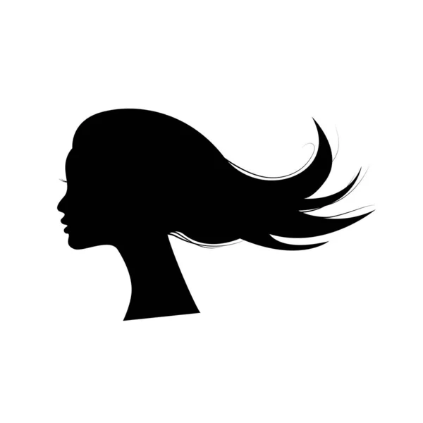 Σιλουέτα Της Γυναίκας Όμορφα Μαλλιά — Διανυσματικό Αρχείο