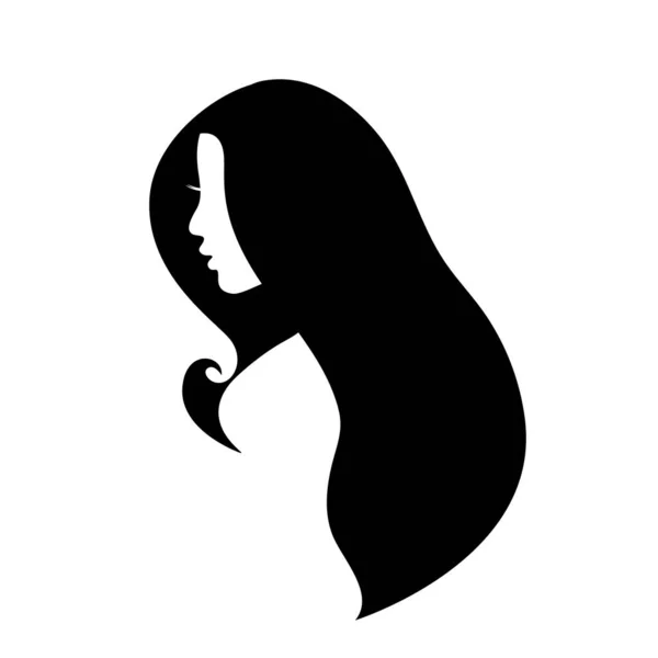 Женский Силуэт Красивыми Волосами — стоковый вектор