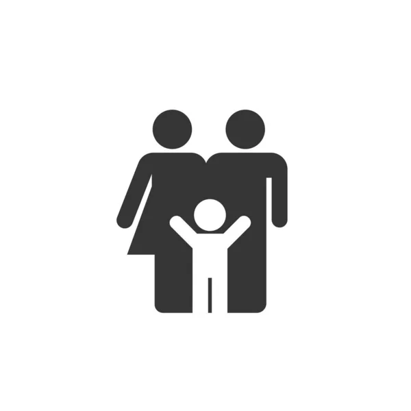 Familie Icoon Ouders Kind Silhouet Voor Familie Icoon — Stockvector