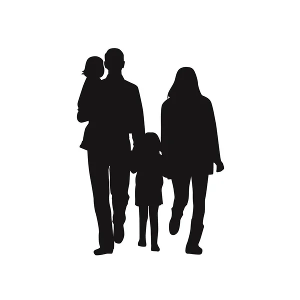 Familiensilhouetten Eltern Mit Ihrem Kleinen Baby Familien Mit Kleinem Kind — Stockvektor