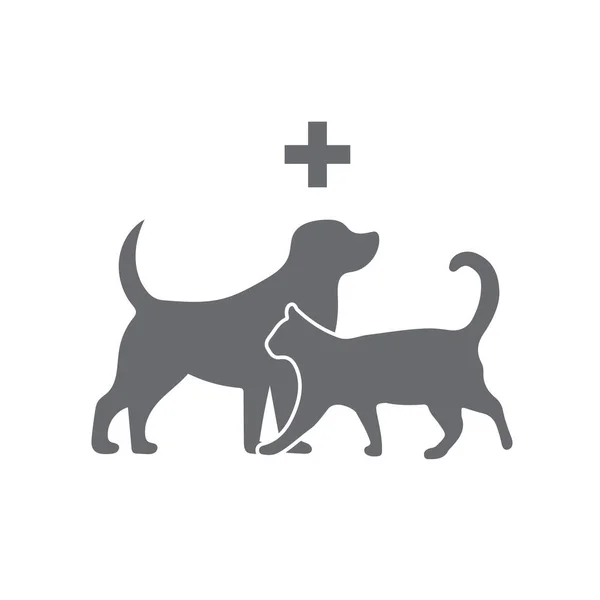 Icona Veterinaria Con Croce Animali Domestici Croce — Vettoriale Stock
