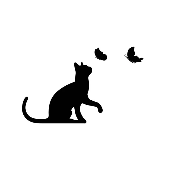 Pisică Fluture Pisici Fluturi — Vector de stoc