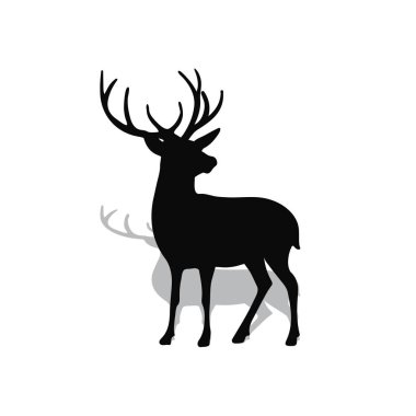 Geyik silueti, vahşi geyikler erkek, dişi ve yumurta geyiği.