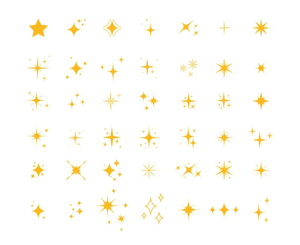 Funkelnde Sternsymbole Leuchtende Symbole Sterne Funkeln — Stockvektor