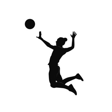 Voleybol oynayan kadın siluetleri, voleybol oynayan kadın.