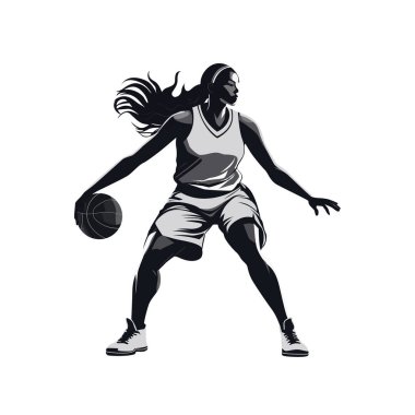 Profesyonel bayan basketbolcu silueti