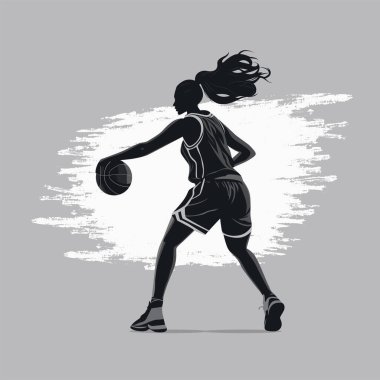 Profesyonel bayan basketbolcu silueti