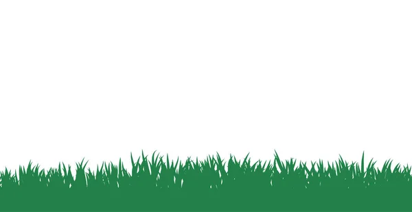 Silhouette Herbe Verte Isolée Sur Fond Blanc — Image vectorielle
