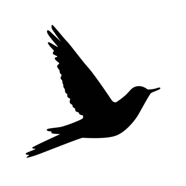Silhouette Degli Uccelli Volo Degli Uccelli Sagome Piedi Dettagliate — Vettoriale Stock