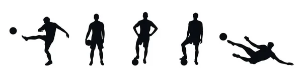 Mann Fußballer Mann Fußballer Silhouette — Stockvektor