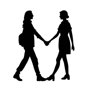 Genç lezbiyen çift. LGBT çifti, lezbiyen çift