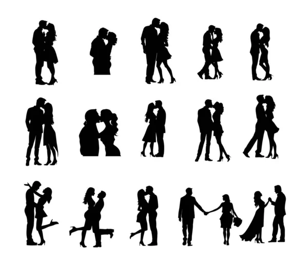 Loving Couple Kissing Kissing Couple Couple Kissing Couple Loving People — Stock Vector