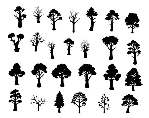 Söt Enkel Träd Siluett Enkel Modern Stil Träd — Stock vektor