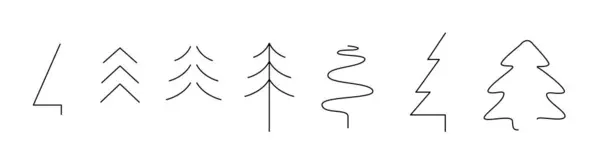 最小限のクリスマスツリー クリスマスと新年のデザイン要素 ミニマリストスタイル — ストックベクタ