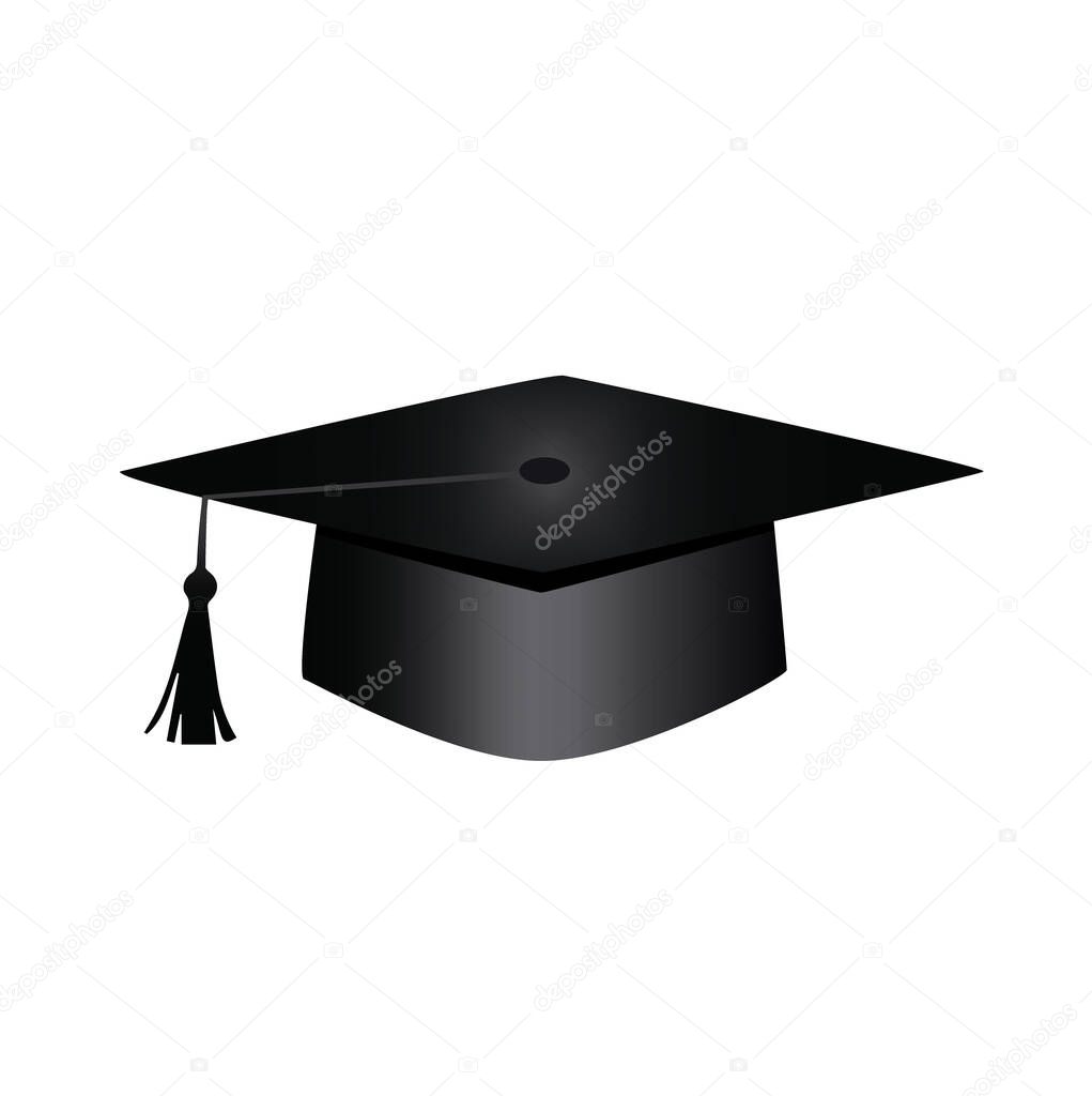 Graduation hat, mortarboard cap symbol