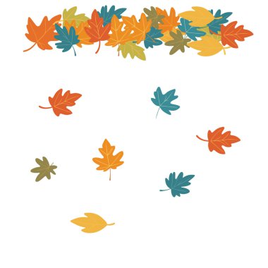 sonbahar yaprakları beyaz arkaplanda izole