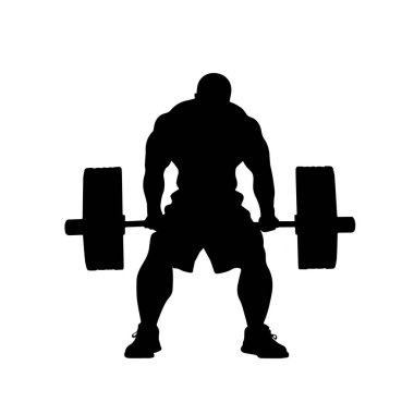 Ağırlık kaldıran sporcu siluetleri, halter, halterci silueti izole edildi.