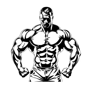 Vücut geliştiren kaslı adam siluetleri, vücut geliştiren siluetler.