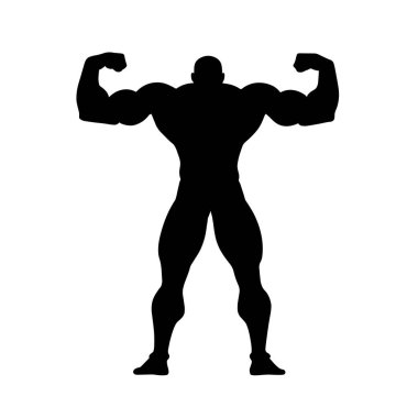 Vücut geliştiren kaslı adam siluetleri, vücut geliştiren siluetler.