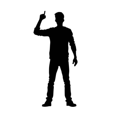 Protestocular, öfkeli insan silueti kalabalığı. Kaldırılmış elleri ve bayrakları olan insanlardan oluşan siluetler. İkonik protestocu yumruğunu kaldırdı