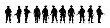 Asker ve Ordu Siluetleri, Asker, Ordu siluetleri. Silahlı askerler silueti var.