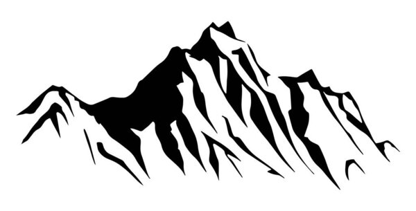 Горные силуэты, горный вектор логотипа, горные элементы