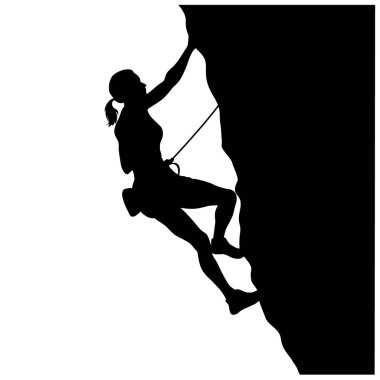 Spor tırmanışı, Kaya tırmanışçısı silueti, kayaya tırmanma, dağ