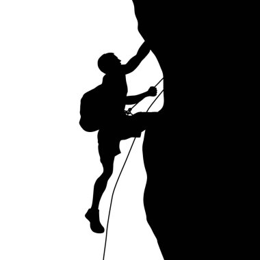 Spor tırmanışı, Kaya tırmanışçısı silueti, kayaya tırmanma, dağ