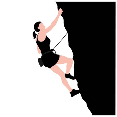 Spor tırmanışı, Kaya tırmanışçısı silueti, kayaya tırmanma, dağ