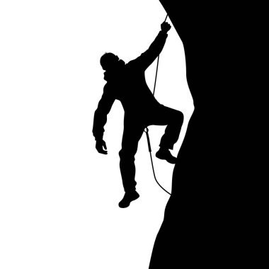 Spor tırmanışı, Kaya tırmanışçısı silueti, kayaya tırmanma, dağ