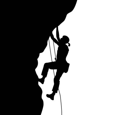 Spor tırmanışı, Kaya tırmanışçısı silueti, kayaya tırmanma, dağ