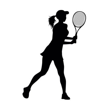 Tenis siluetleri, tenisçi spor silueti, tenisçi kadın kibrit şampiyonu