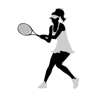 Tenis siluetleri, tenisçi spor silueti, tenisçi kadın kibrit şampiyonu.
