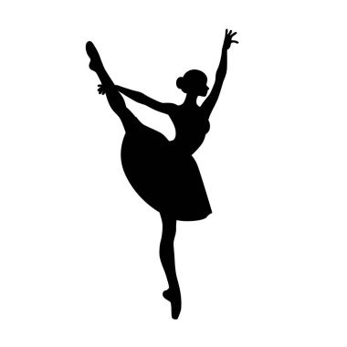 Güzel balerin poz veriyor, genç zarif kadın balerin, genç balerin silüet pozları veriyor.