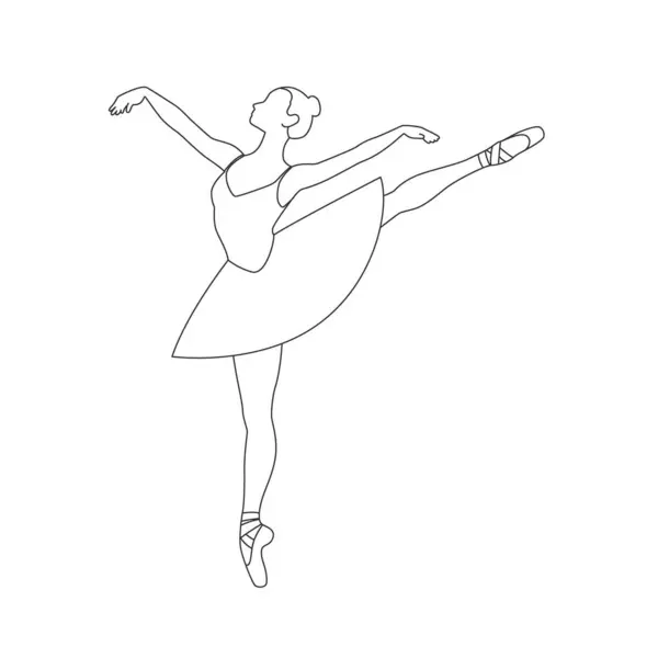 Beautiful Ballet Dancer Posing Young Graceful Woman Ballet Dancer Young — Stock Vector