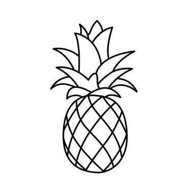 Ananas meyve ikonu tasarımı, işaret, sembol, logo, illüstrasyon, sağlıklı meyve, vektör grafikleri