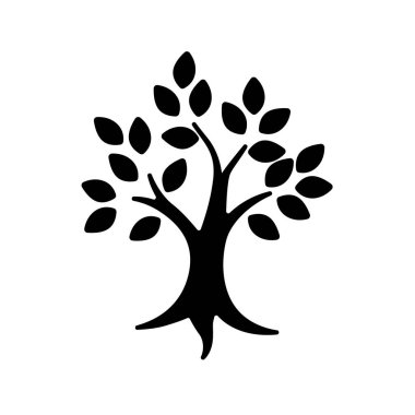 Köklü siyah ağaç, canlı simge, ağaç logosu