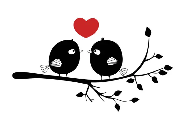 Cute Bird Couple Design Romantic Icon Vector Illustration Couple Birds — Stock Vector