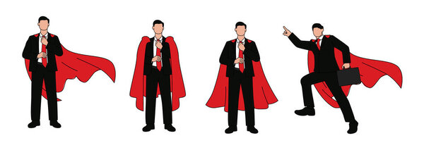 Businessman with red superhero cape, Businessman with cloak